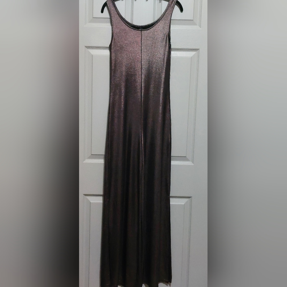 Elli White Gunmetal Metallic Jumpsuit Size S/M